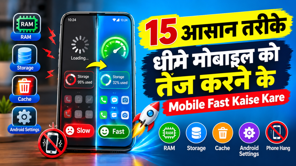 15 आसान तरीके धीमे मोबाइल को तेज करने के (2026) | Mobile Fast Kaise Kare 1 Slow mobile fast kaise kare